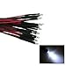 Brotechno Qty 50 Pcs -Blue/red/Green/White/Yellow LED Lights- 5mm Pre Wired 12 Volt LEDs LED Lamp Light Bulb 12cm Pre Wired 5mm 12v Each Color 10 Pcs