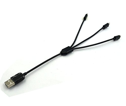 Duttek USB 2.0 to Micro USB Splitter Cable, 3 in 1 USB 2.0 A Male to Three Micro USB Male 1 to 3 Sync Charging Cable Adapter Cord 25CM/ 10inch