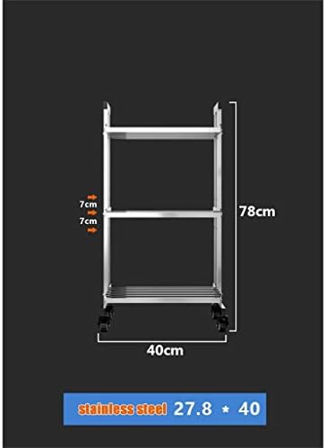 MISS JIN Microwave Oven Shelf, stainless Steel Storage Rack Multi-layer Kitchen Supplies for Fruit Vegetables (Size : 3 layers-27.8 * 40)