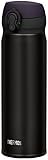 Thermos Stainless Steel Commuter Bottle, Vacuum insulation technology locks,0.5-L,ALL-Black,[one-touch open type] ,JNL-502 ALB