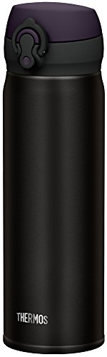 Thermos Stainless Steel Commuter Bottle, Vacuum insulation technology locks,0.5-L,ALL-Black,[one-touch open type] ,JNL-502 ALB