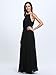 Persun Women's Open Shoulder Cut Out Back Pleated Chiffon Sleeveless Maxi Dress Black Large