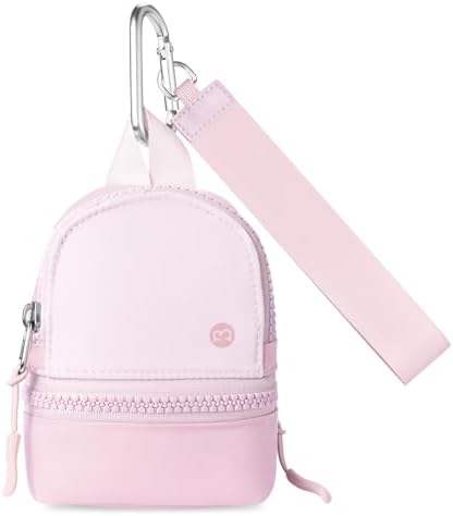 Mini Cute Keychain with Cosmetic Bag,Coin Purse School Bag Key Ring Backpack Charm for Women (PINK) : Clothing, Shoes & Jewelry