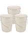 Ropak 5 Gallon White Bucket & Lid - Set of 3 - Durable 90 Mil All Purpose Pail - Food Grade - Plastic Container