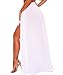 Lalagen Womens Wrap High Waist Summer Beach Cover Up Maxi Skirt White One Size