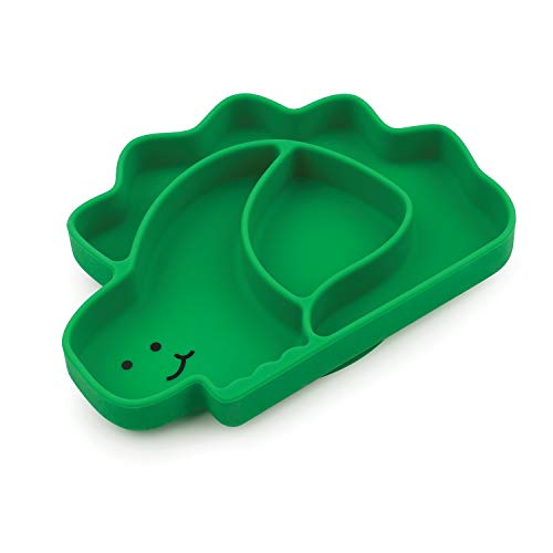 Bumkins Suction Silicone Baby & Kid Grip Dish, Dinosaur