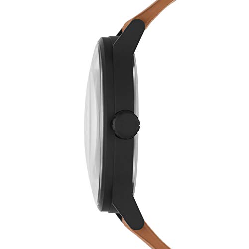 Skagen-Mens-Stainless-Steel-Quartz-Watch-with-Leather-Strap-Brown-20-Model-SKW6680
