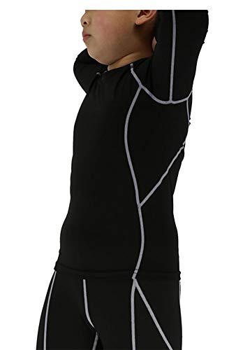 Sanke Boys Soccer Practice Long Sleeve Shirt & Pants 2PCS Compression Set