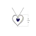 Morgan & Paige Sterling Silver Genuine Brazilian Gemstone Blue Sapphire September Birthstone Open Heart Pendant Necklace, 18