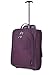Maximum Airline Allowance Carry On Hand Luggage | Wheeled Travel Bag Lightweight Small Soft Trolley for Men & Women | Approved by Delta, United, Southwest & Many More (Plum)