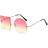 Letter NO Party Rimless Irregular Design Sunglasses For Men/Women UV403 Streetwear Eyewears