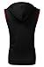 Coofandy Mens Casual Sleeveless Hoodie Zip Up Vest with Pockets, Black, Large