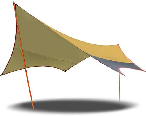 Vidalido 13.8'x11.8'Lightweight Camping Tarp Shelter Beach Tent Sun Shade Awning Canopy Hammock Shelter Sunshade for Camping