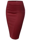 J.TOMSON Women's Stretchy Slim Fit Midi Pencil Skirt