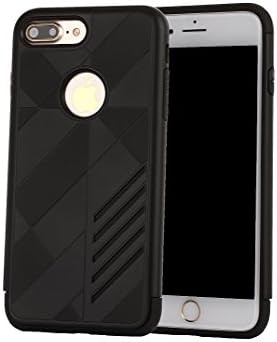 iPhone7 Plus Armor Case, Yishun Fashion Cool Hybrid Dual Layer Silicone Plastic Protective Shell Slim Armour Protection Cover Skin Case for Apple iPhone 7 Plus 5.5'' (Black)