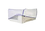 Computer Dust Solutions Printer Dust Cover, Covers Inkjet or Laser Printers, Silky Smooth Antistatic Vinyl, Translucent Coconut Cream Color with Blue Trim, Several Sizes Available, (18W x6H x16D)