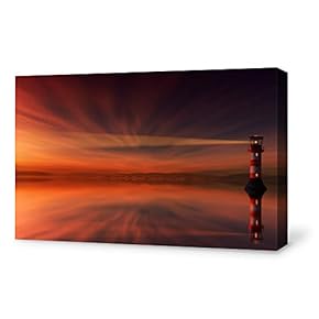 Canvas Wall Art for Living Room,Bedroom Home Artwork Paintings Sailboat Under The Sunset Ready to Hang - 12x18 inches