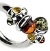 Ian and Valeri Co. Multicolor Amber and Sterling Silver Adjustable Designer Ring