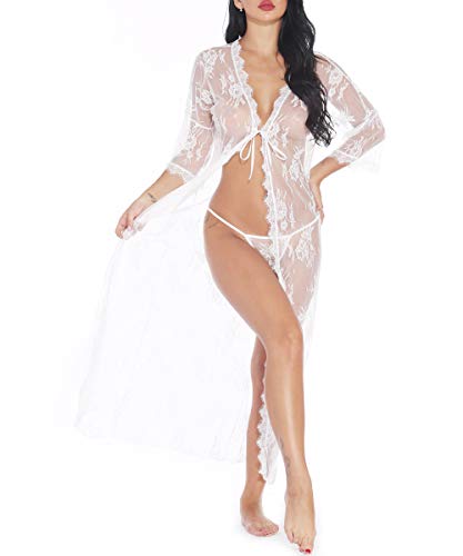 ShinyStar-Babydoll-da-Donna-Sexy-in-Pizzo-con-Cintura-e-Perizoma