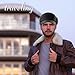 SIGGI Winter Wool Baseball Cap Earflap Hat Faux Fur Ear Flap Hat for Men Fitted Hat Hunting Black Unisex