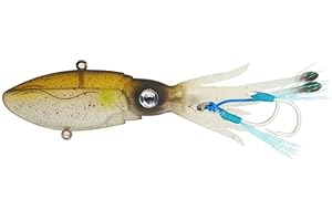 Nomad Design Squidtrex Fishing Lure with Patent Pending Technology Vibration Design - TPE Soft Plastic, BKK Assist Hooks, Squid Lure
