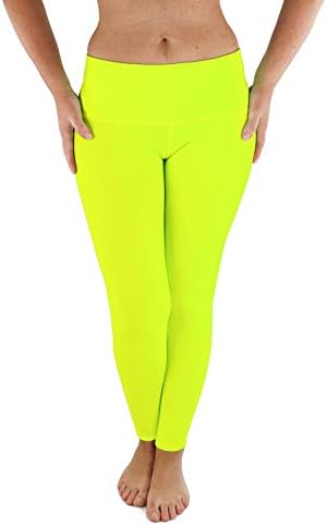 Leggings Yoga Pants Blacklight Pants High Waist Yellow Pants