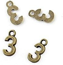 Price per 830 Pieces Jewelry Making Charms JWXT0 Number 3 Pendant Ancient Bronze Findings Craft Supplies Bulk Lots