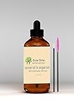 Castor Oil & Argan Oil Blend 2oz 100% Organic Eyebrow + Eyelash Growth Accelerator Serum All Natural w/ Mascara Spooly & Liner Brush helps with Trichotillomania