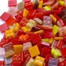 Glass Mosaic tiles Fire Mix 500g (approx 800 tiles) 10x10mm