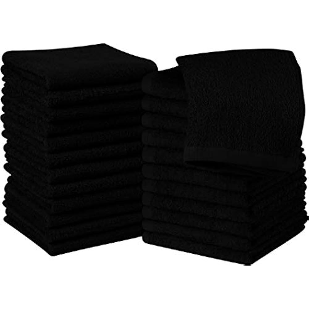Cotton Washcloths, 24 Pack, Black Home & Kitchen eBay