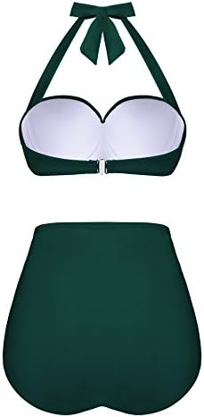 AnniBlue Women Vintage High Waisted Bikini Two Piece Bathing Suit Swimsuits