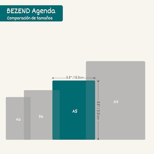 BEZEND 2026 2027 Week to View Diary 15.5 x 21 cm, 18 Months School Agenda from Jul.26 to Dec.27, A5 Weekly Planner with Double Schedule, Hard Cover PU Leather – Beige