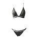 Romacci Women Lingerie Set Sports Letter Printed Bikini Set Thong Briefs Two Piece Underwear Suit