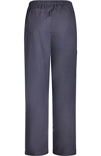 MedPro Women's Unisex Solid Medical Scrub Set V-Neck Top Cargo Pants Steel L