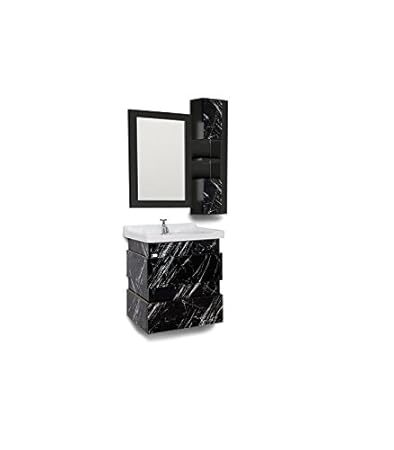 Crown Furniture Pvc Vanity Wash Basin Cabinet 24x18 Black
