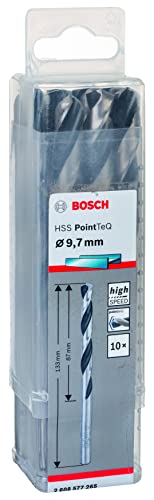 Bosch Professional 10-piece PointTeQ HSS Twist Drill Bit (for Metal, 9.7 x 87 x 133 mm, Drill Driver Accessories)