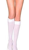Std Size Women (8 1/2-11 Sock Size) White Versatile Nylon Knee High Stockings