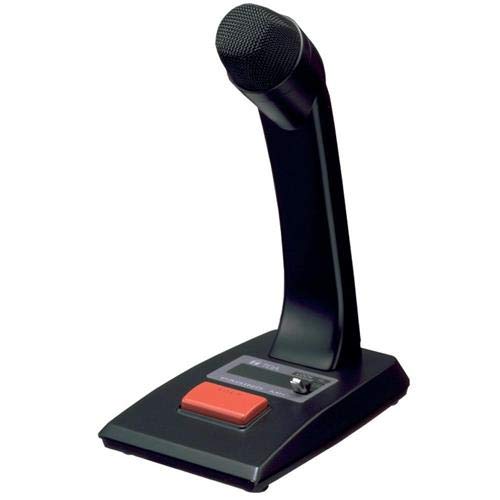 TOA Electronics PM-660U Desktop Paging Moving Coil Microphone, 100Hz-10KHz Frequency Response, 600 Ohms Impedance, -58 Sensitivity