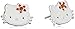 Hello Kitty Girls' Sterling Silver Birthstone Crystal Stud Earrings