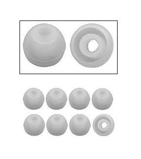 8 Pair, Size Large, Clear - Earphone Cushion Value Pack. 6 pair Earphones Plus brand silicone tips and 2 pair memory foam tips for "in ear" model earphones, earbuds.