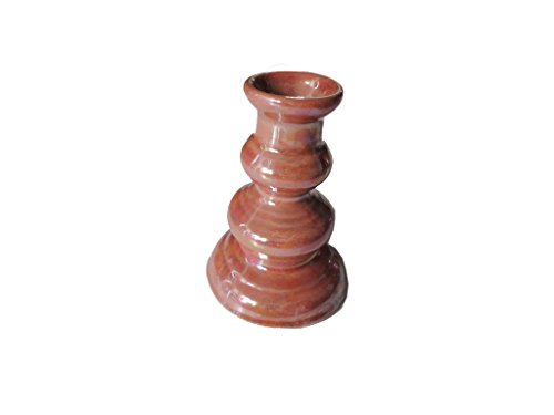 Asian Style collection candlestick ceramic, 7.5 cm., deep brown colour (Pack of 5).