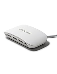 Philips Cargador USB ultra delgado de 4 puertos, Oficina de escritorio con cargador USB, Cable de alimentación de adaptador de CA de 5 pies, Cargador USB de 24W, 4 puertos USB A, Montable, Listado UL, Blanco, DLK51340M   37