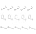 FIBO STEEL 15 PCS 20G Clear Bioflex Nose Rings Stud Retainer Body Jewelry Piercing,2mm Top Retainer Mix