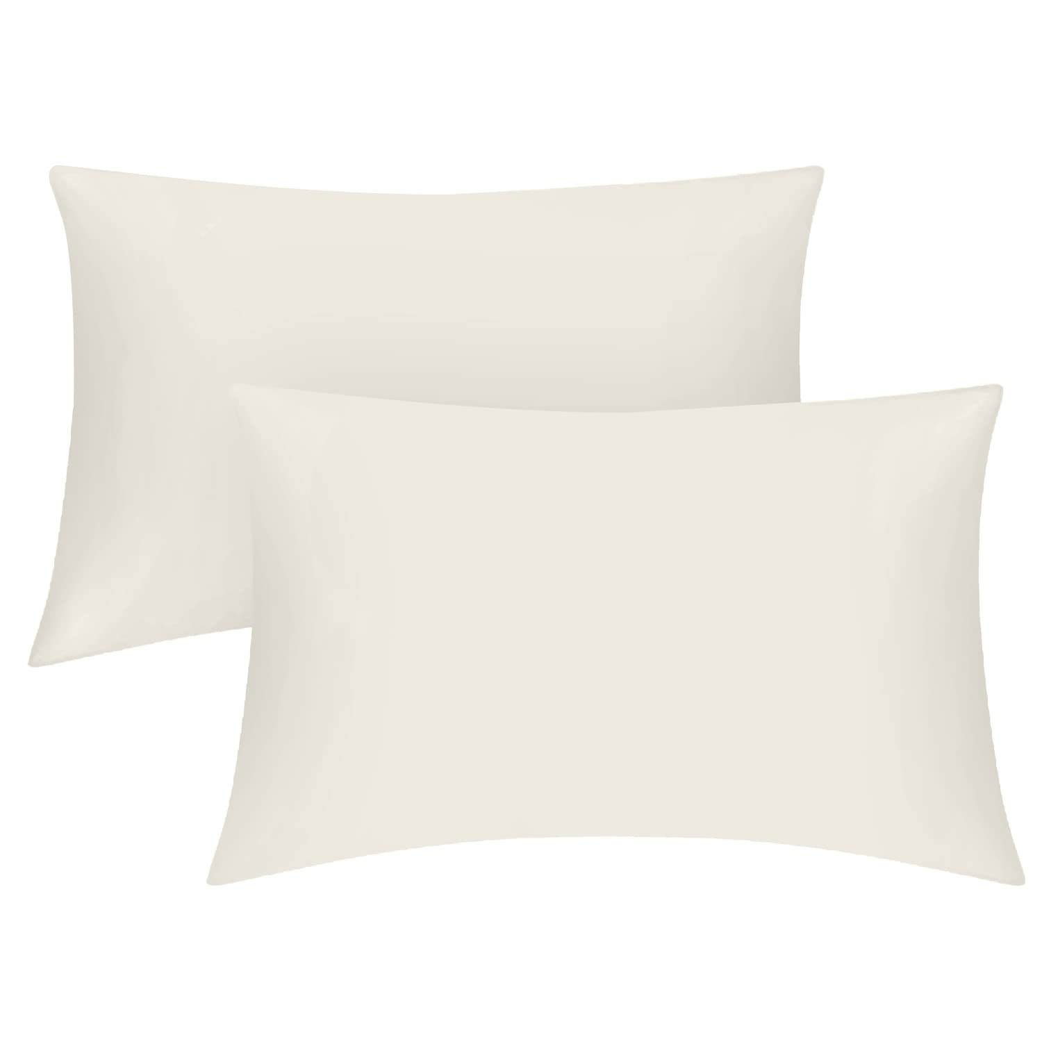 400 Thread Count Egyptian Cotton Pillow Cases- 50 x 75 Envelope Closure Pillow Covers-Anti Allergy Bedding Pillow Cases 2 Pack- Cream