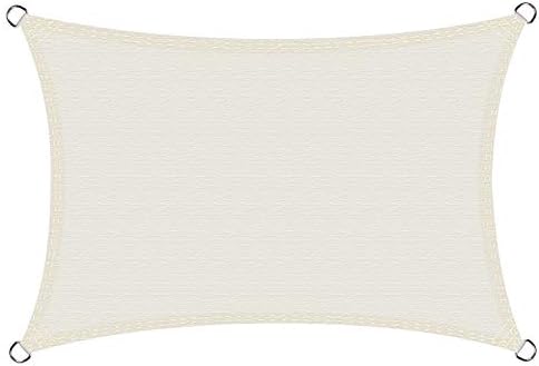 Cool Area Sun Shade Sail 3x5m Rectangle Water Resistant, UV Block Patio Canopy in Color Cream