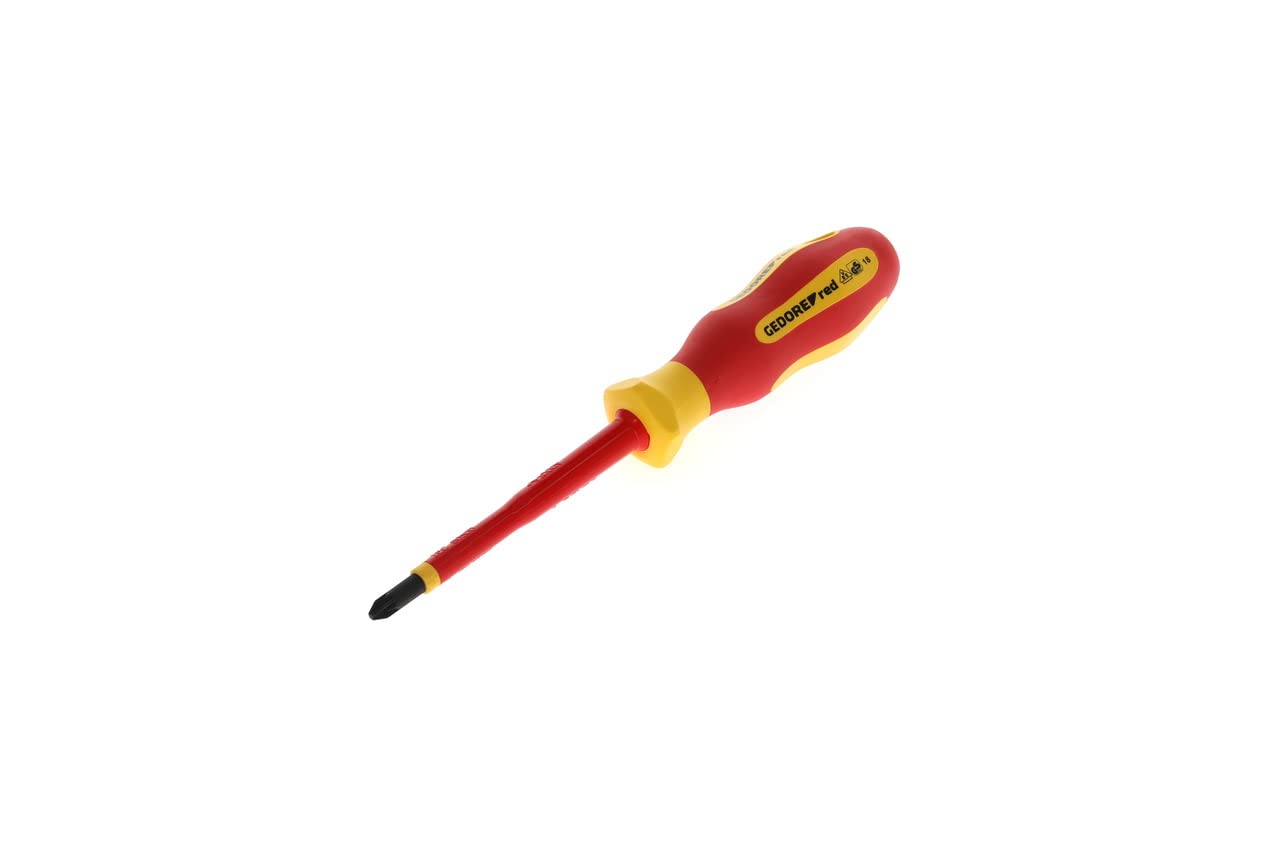 GEDORE VDE Screwdriver Pozidrive PZ2, Screwdriver 1000 V insulated, Length 210 mm, Tool, R39300219, Steel