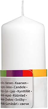 Bolsius White Pillar Candles - Pack of 4, 20 Hours Burn Time, 100x50mm view 2