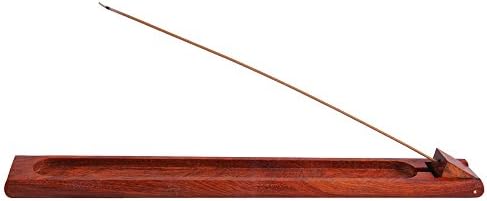 Incense Holder Redwood Handmade and Designed with Adjustable Angle Socket for Incense Sticks Burning, Box of 1, 9.56x1.18 inches (Lift Model)