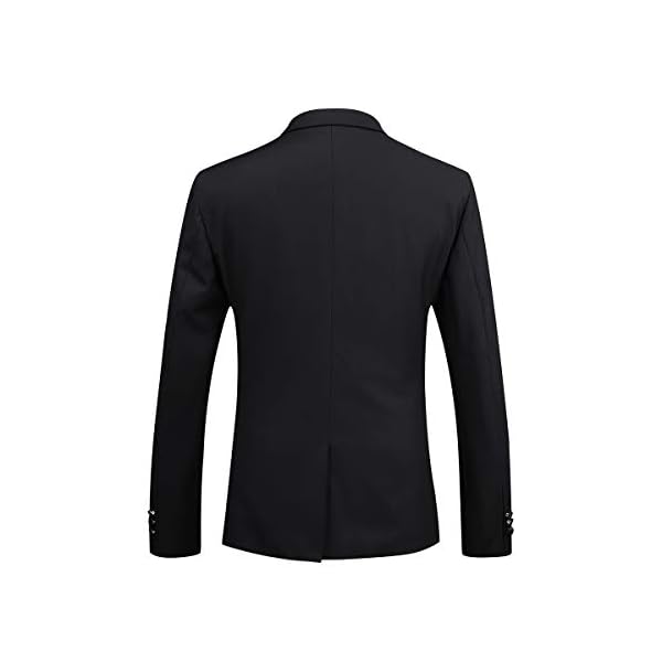 Mens Black Tux Suit Jacket One Button Satin Peaked Lapel Dress Blazer Sport Coat - Image 4