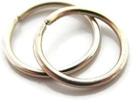 Solid 14K White Gold Small Hoop Earrings Small Snug Fit Size 20Gauge 8mm One Pair